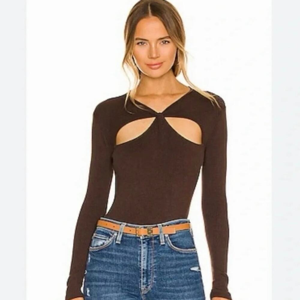 27 Miles Malibu Quinlan Black Cutout Cashmere Blend Sweater Top Medium